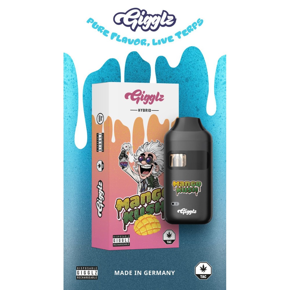 Gigglz Einweg-Vape | Mango Kush | Hybrid 1ml mit Steuerzeichen