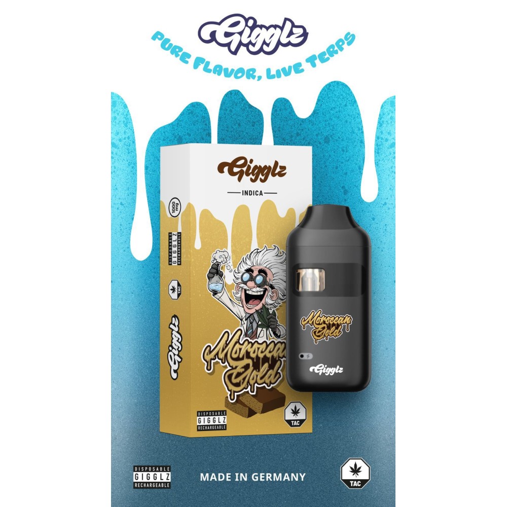 Gigglz Einweg-Vape | Moroccan Gold | Hybrid 1ml mit Steuerzeichen