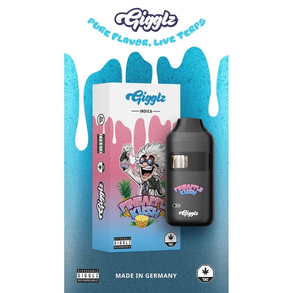 Gigglz Einweg-Vape | Pineapple Kush | Hybrid 1ml mit Steuerzeichen