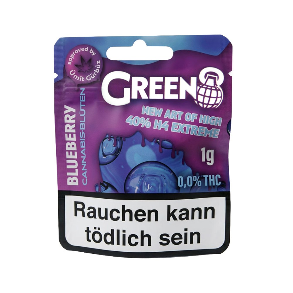 Green 8 | Blueberry Cannabis Blüten 40% H4 Extreme, 0,0%THC - 1g