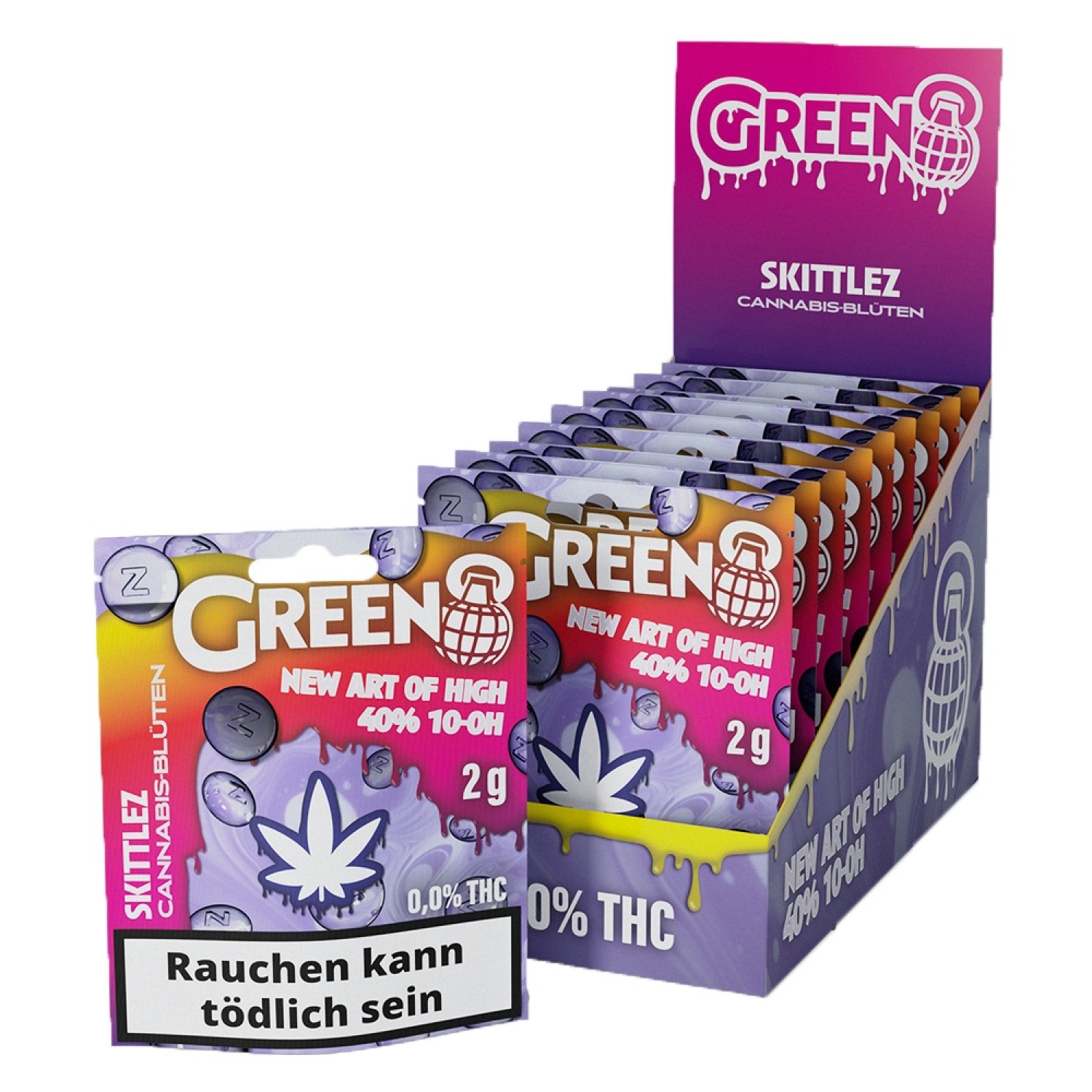 Green 8 " Skittlez " Cannabis-.Blüten 40% Superior, 0,0%THC, 2g