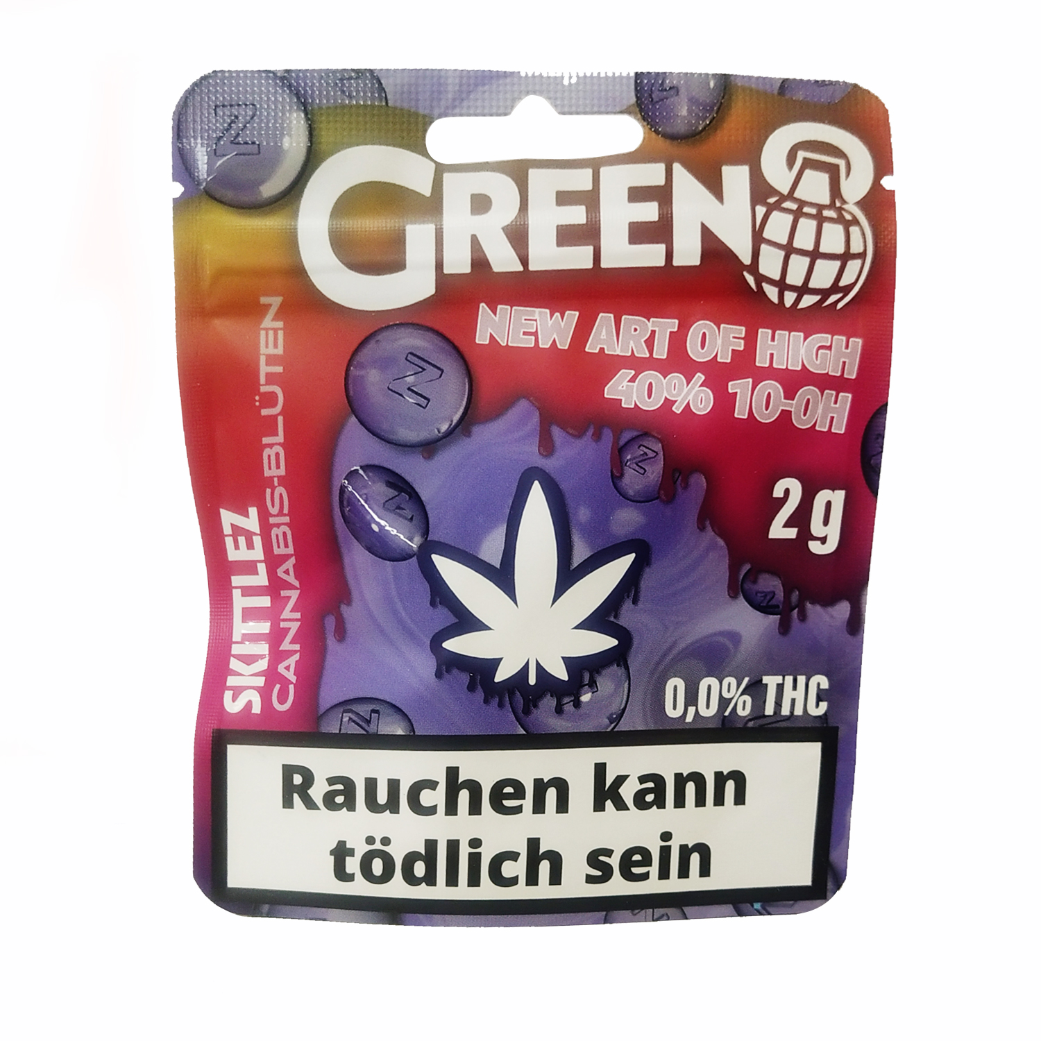 Green 8 " Skittlez " Cannabis-.Blüten 40% Superior, 0,0%THC, 2g