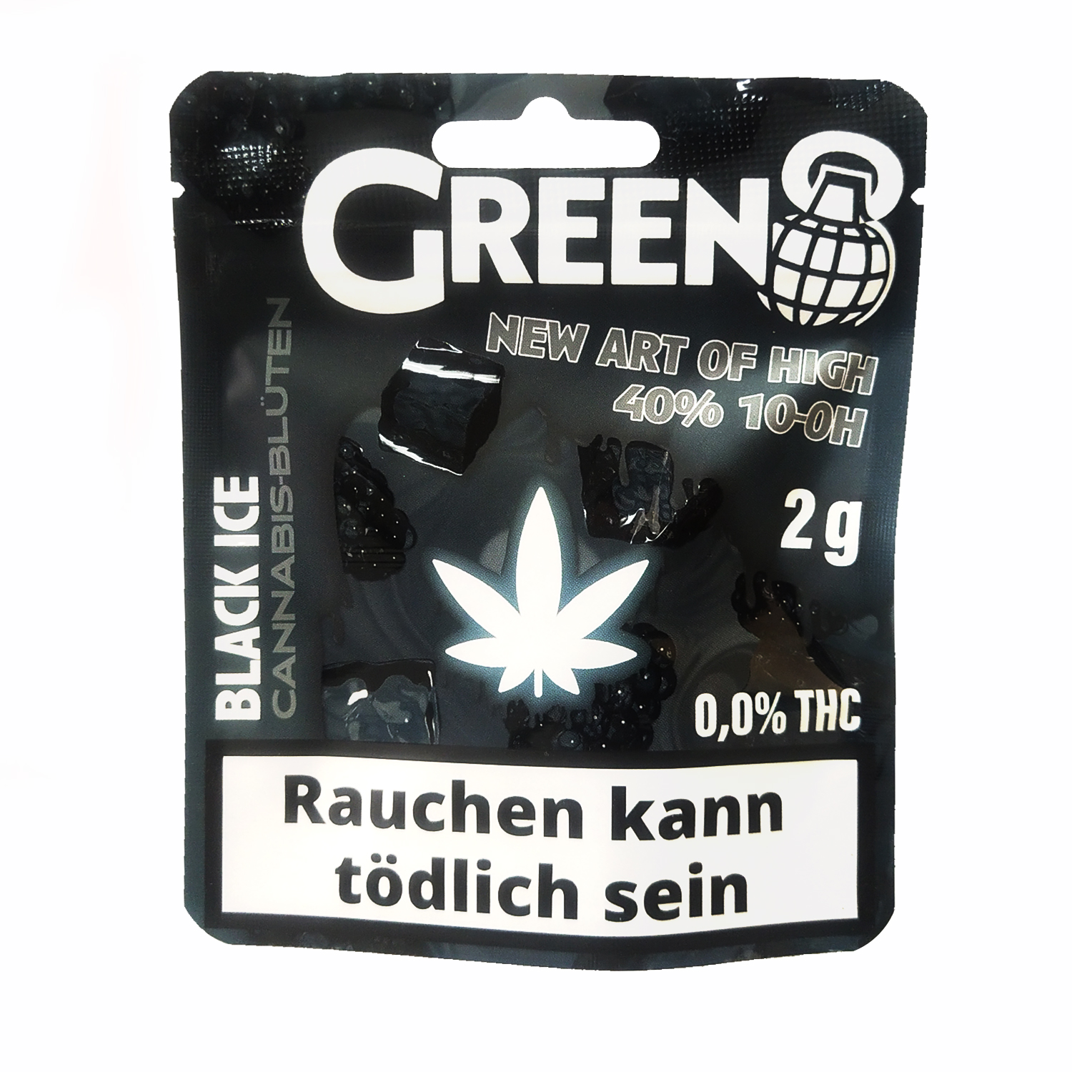 Green 8 | Black Ice Cannabis Blüten 40% Superior, 0,0% THC - 2g