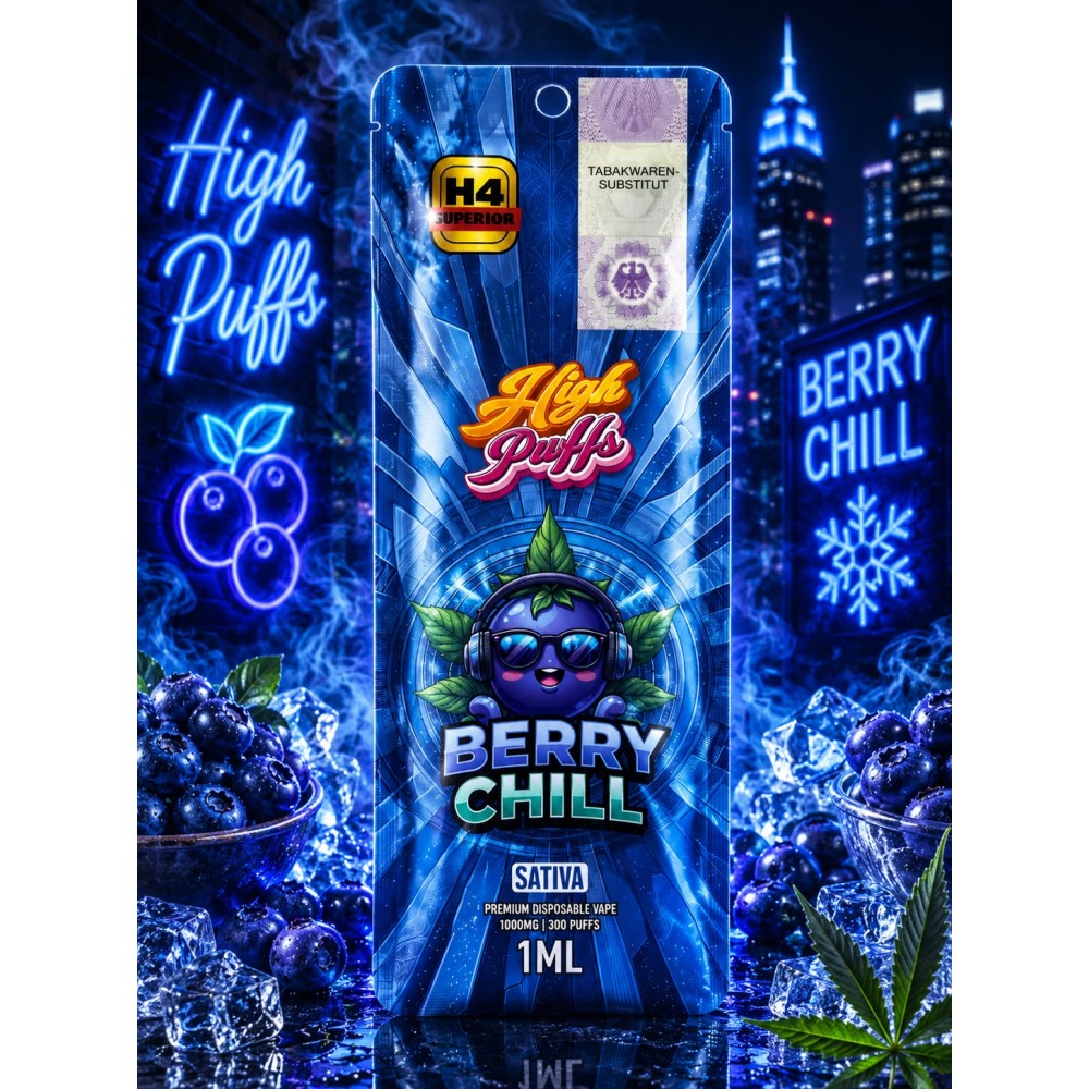 High Puffs Premium Disposable Vape Sativa H4 "Berry Chill"