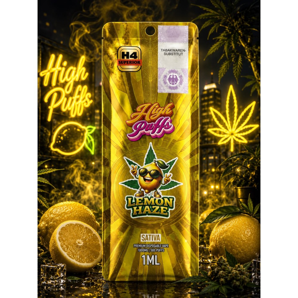 High Puffs Premium Disposable Vape Sativa H4 "Lemon Haze"