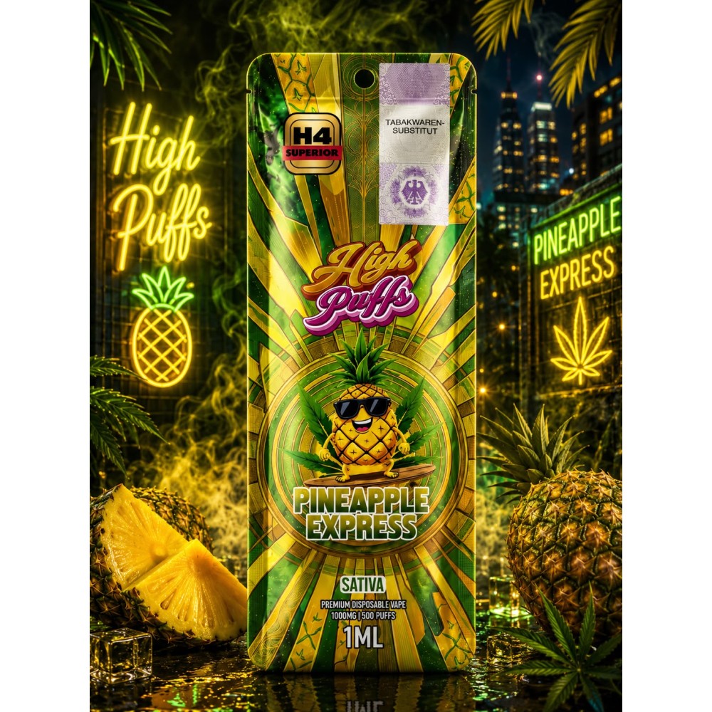 High Puffs Premium Disposable Vape Sativa H4 "Pineapple Express"