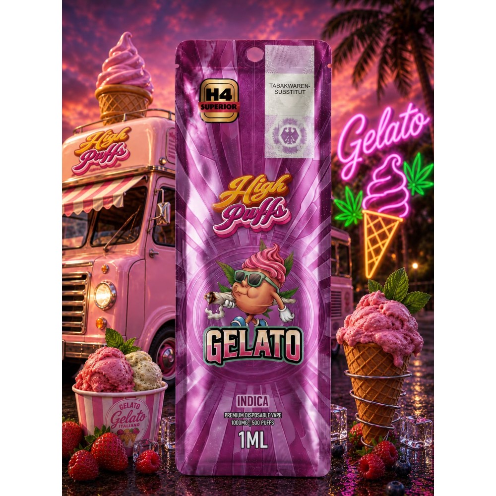 High Puffs Premium Disposable Vape Indica H4 "Gelato"