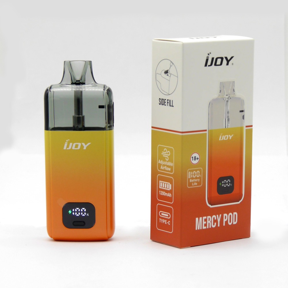 IJOY Mercy Pod | Batterie 1200 mAh | Type – C, 10 ml | Gelbe-Orange Farbe