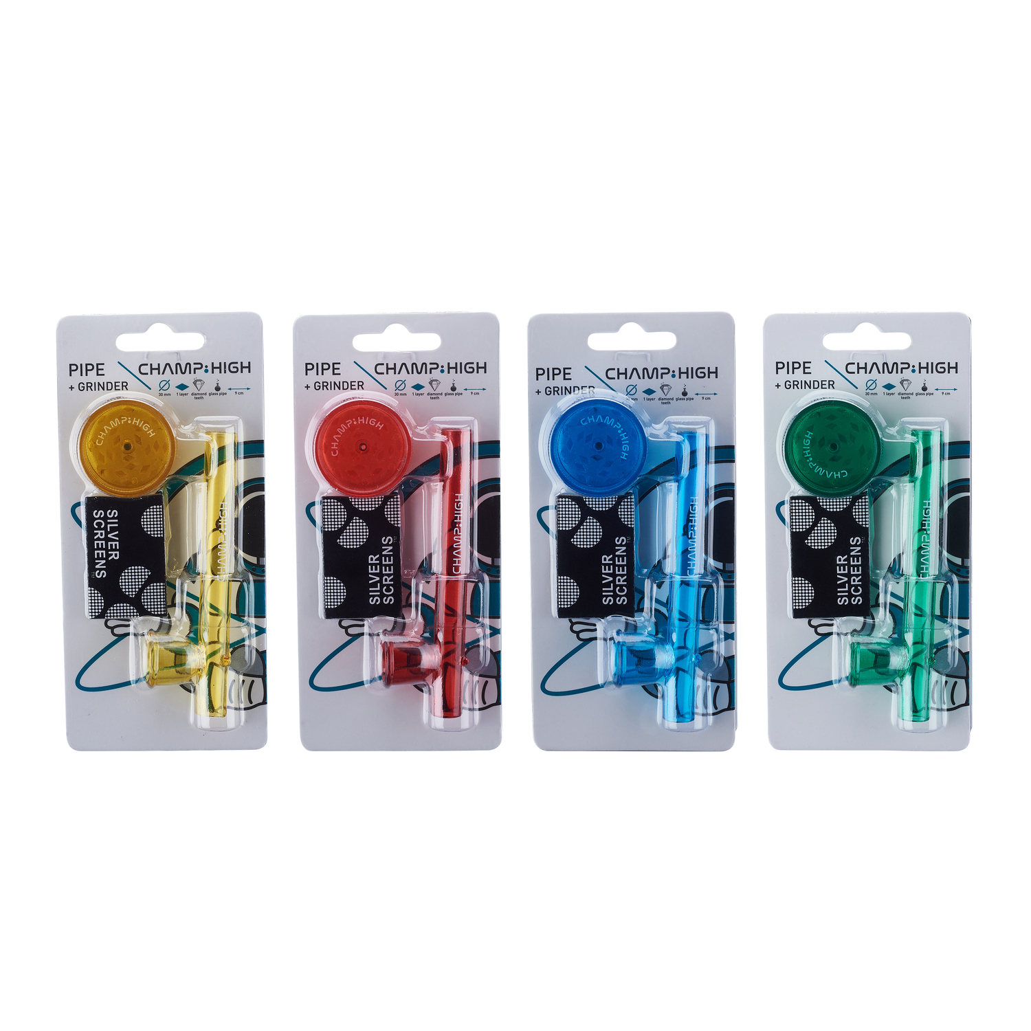 Farbige Kawum mit Grinder 9cm.VE12