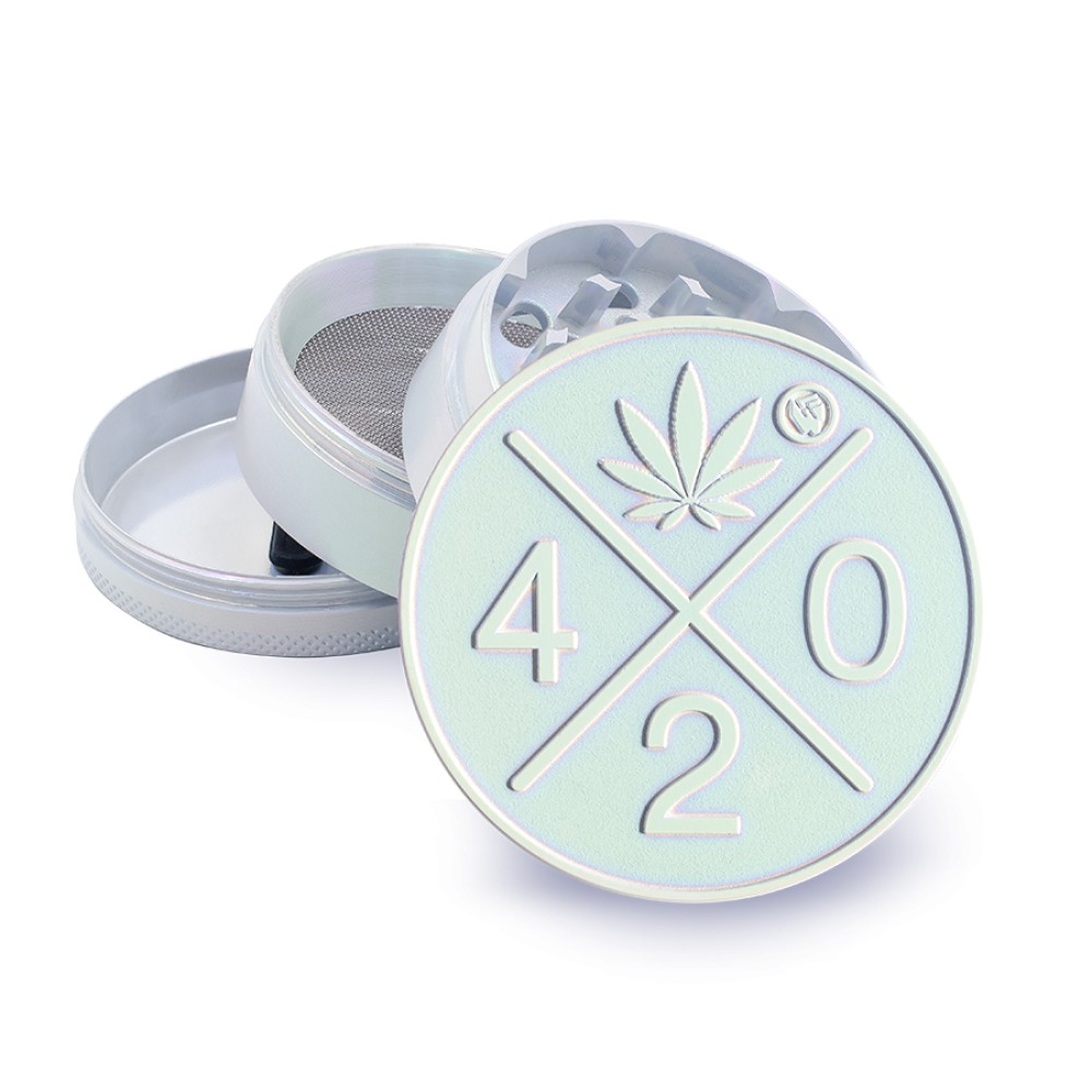 FIRE-FLOW™ Metal Grinder Icy Pearl 420 Logo (⌀60 mm / 4-parts)