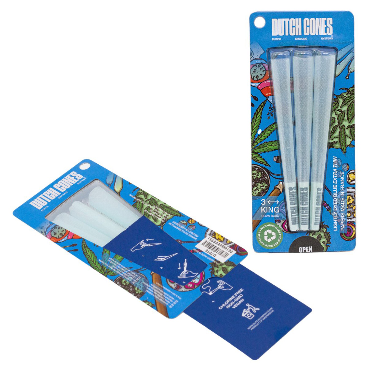 Dutch Cones - 3x Blue Kingsize Pre-Rolled Cones