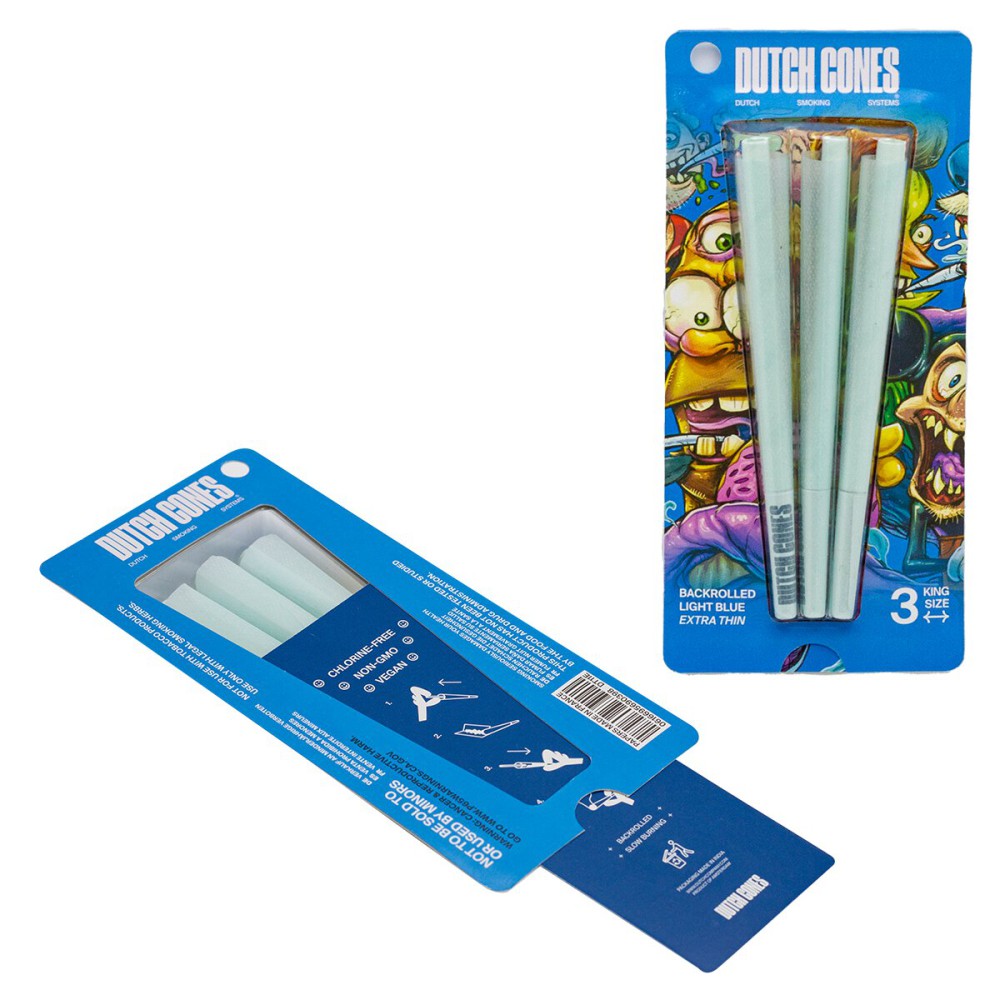 Dutch Cones - 3x Blue Kingsize Pre-Rolled Cones