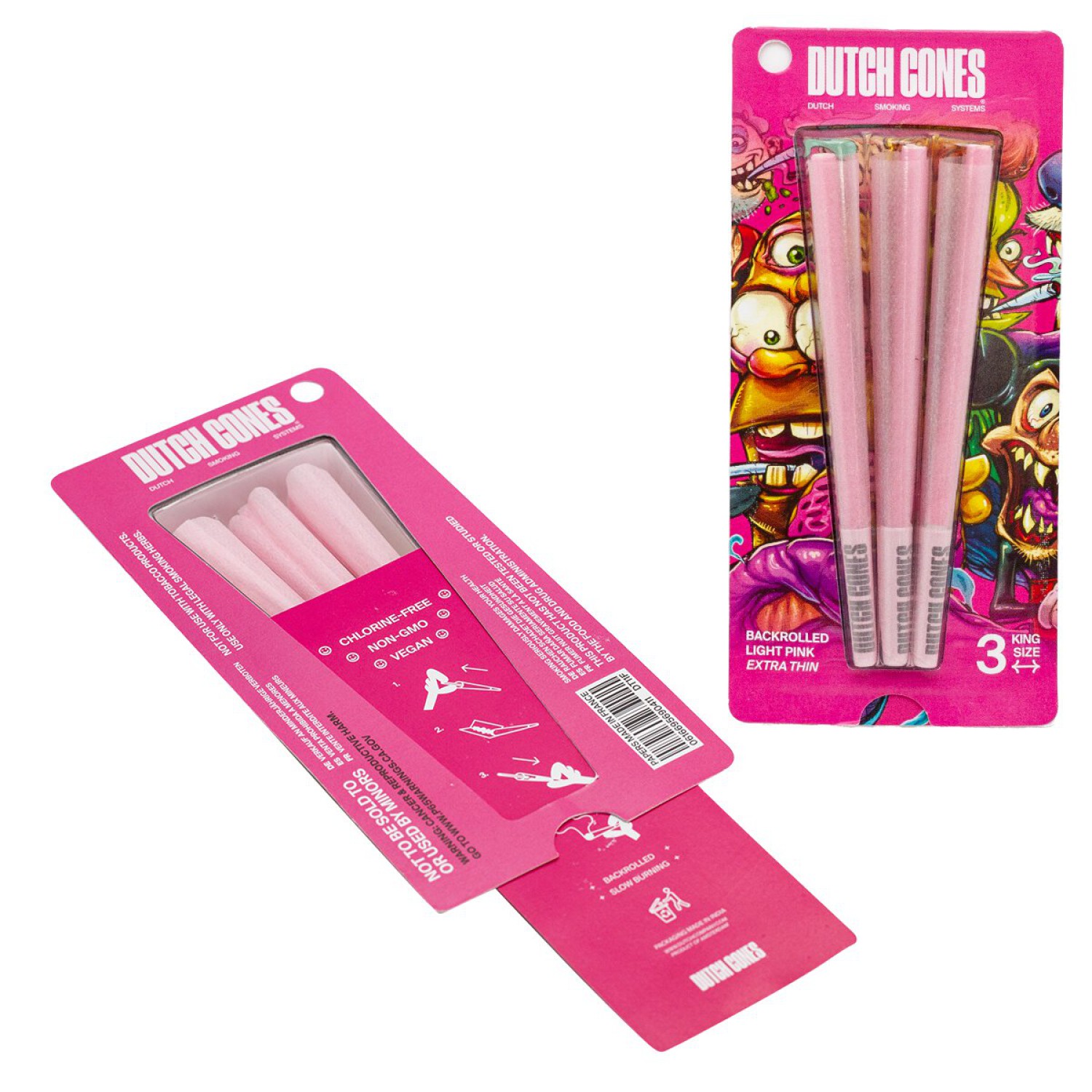 Dutch Cones - 3x Pink Kingsize Pre-Rolled Cones