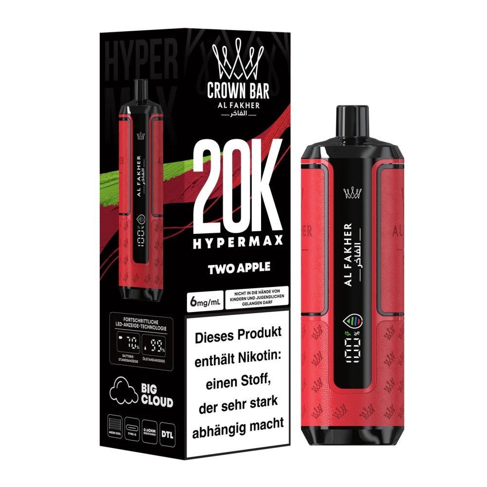 Al Fakher 20K Hypermax "Two Apple" - 2ml  mit Steuer Zeichen