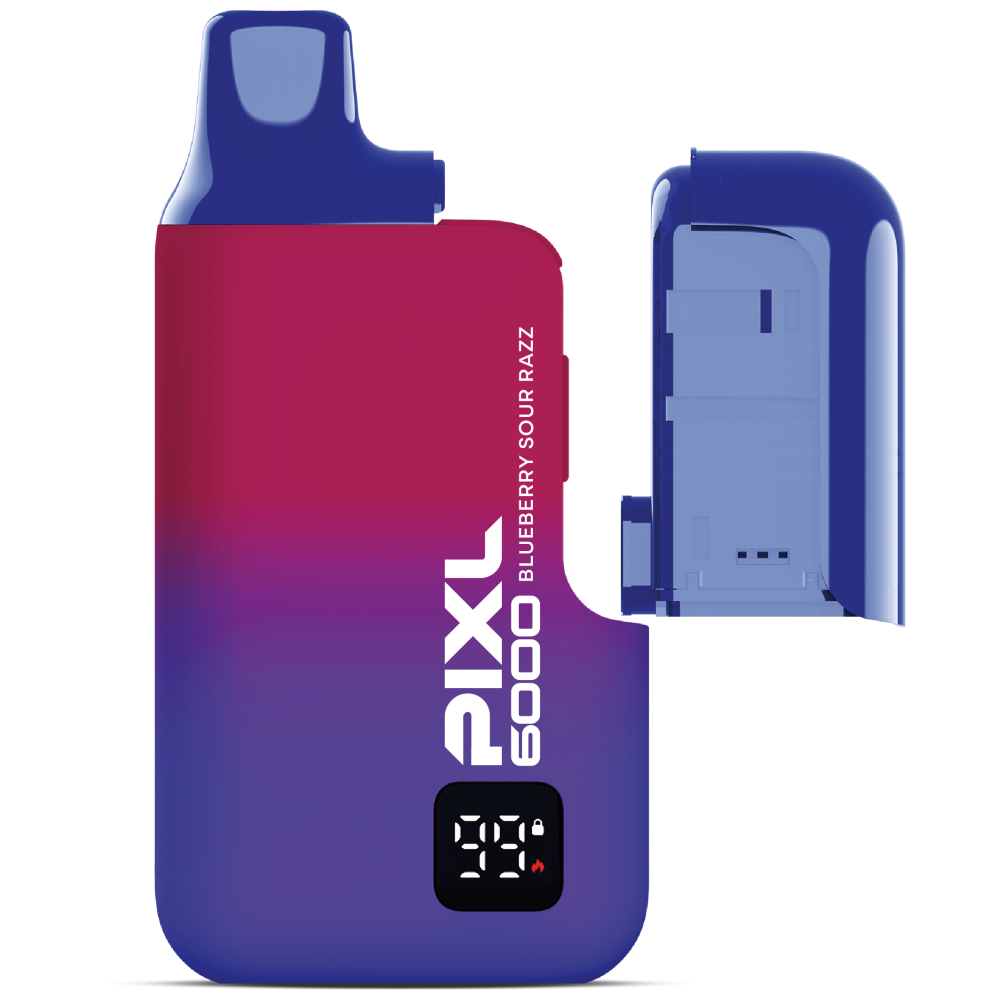  PiXL 6000 Vape "Blueberry Sour Razz" 2ml + Pod 10ml mit Steuer Zeichen, VE= 5