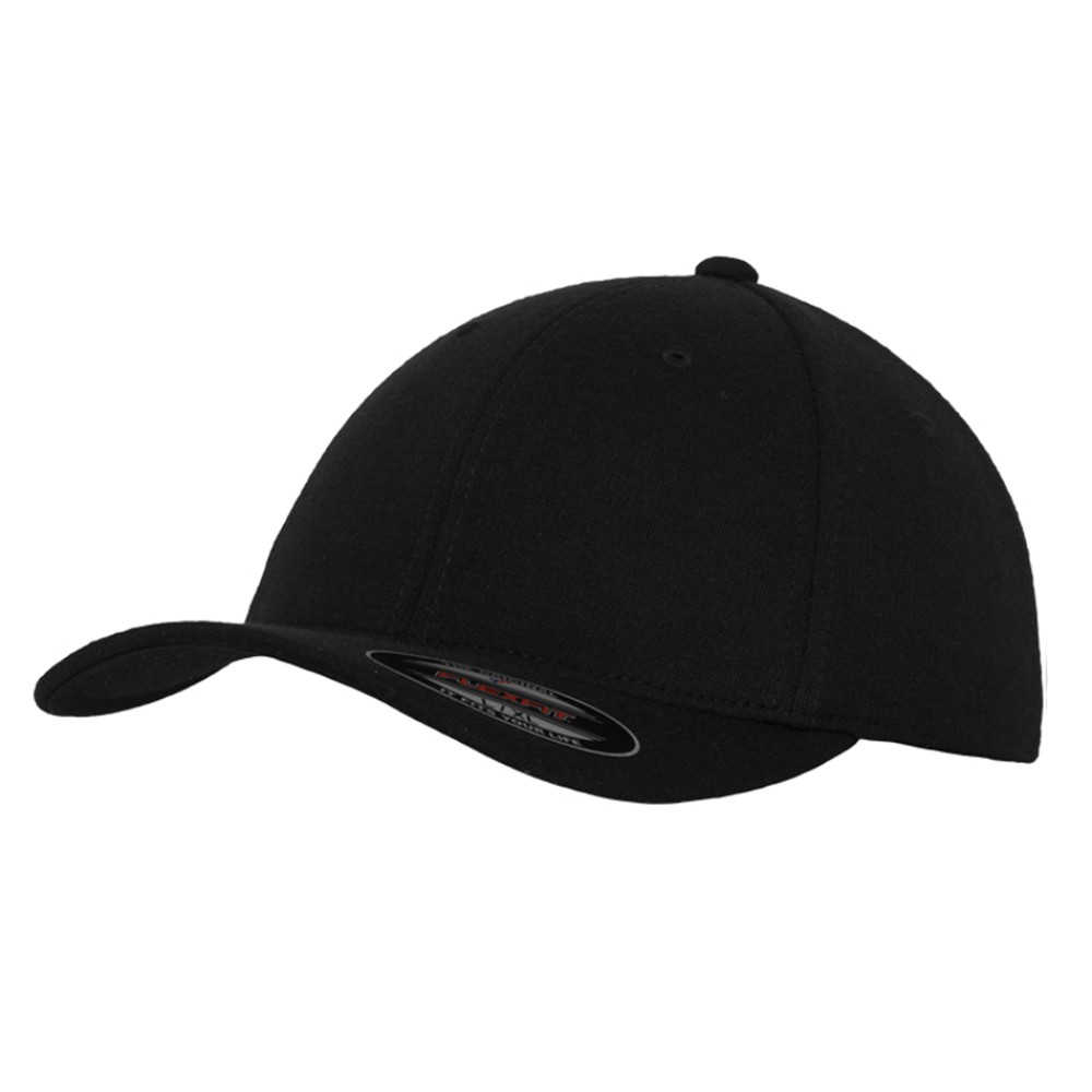 Flexfit Double Jersey Baseball Cap  – Schwarz –Größe L/XL
