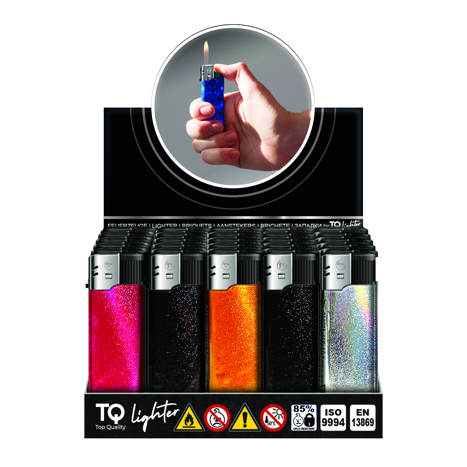 Motivfeuerzeug Aluminium ''GLITZER GLITZER'' VE-50  Motivfeuerzeug Aluminium ''GLITZER GLITZER'' VE-50