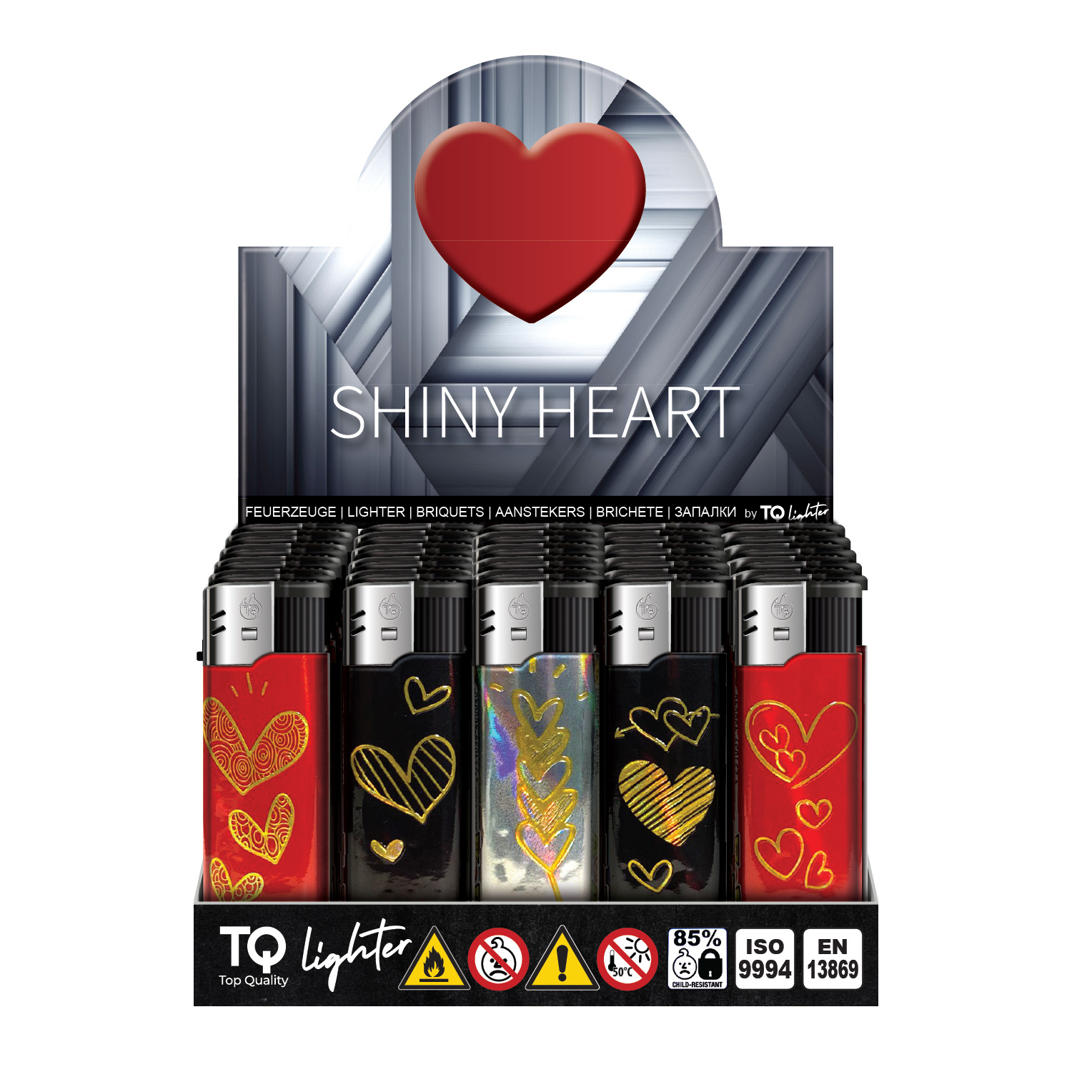 Motivfeuerzeug Aluminium ''SHINY HEART'' VE-50  Motivfeuerzeug Aluminium ''SHINY HEART'' VE-50