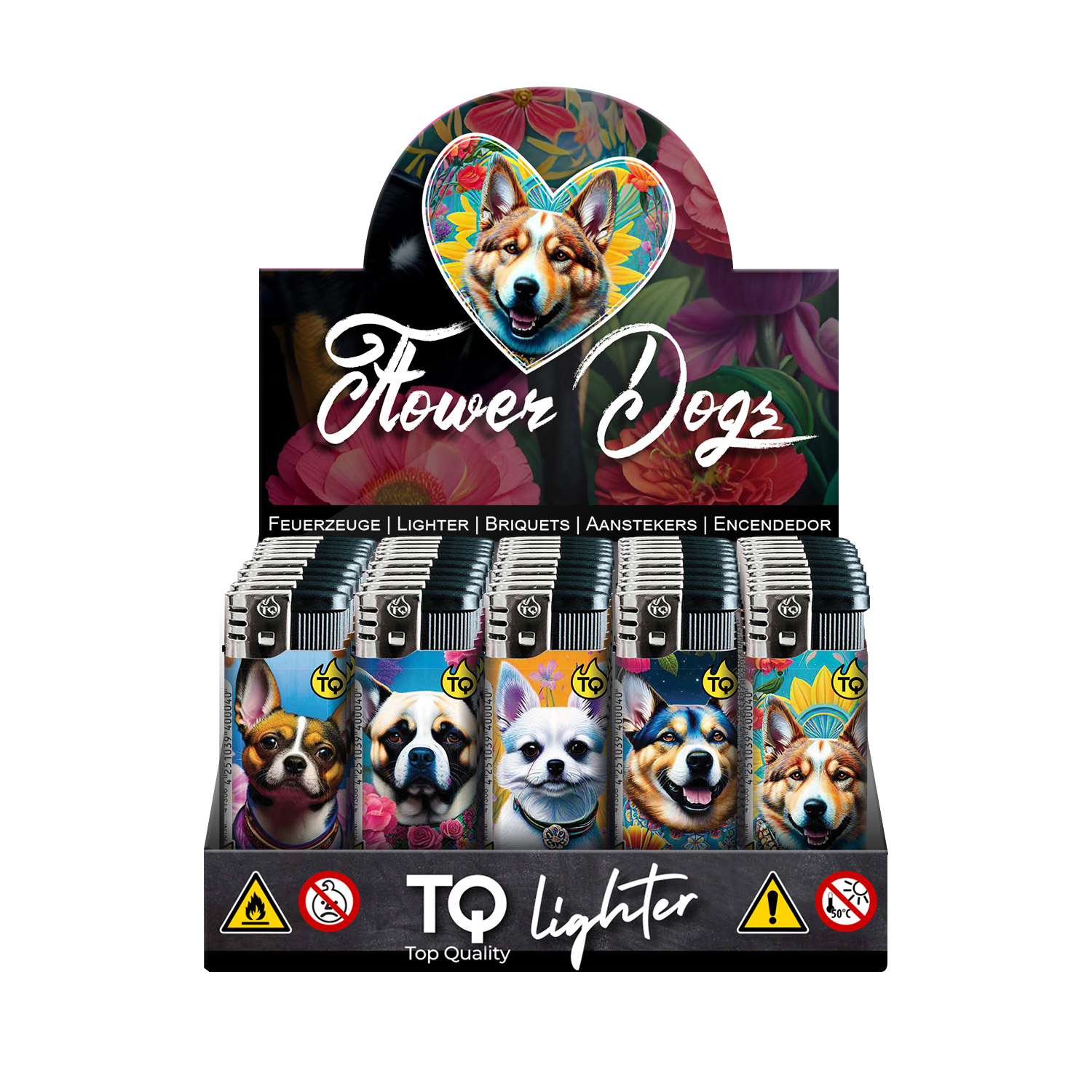 Motivfeuerzeug ''FLOWER DOGS'' VE-50 