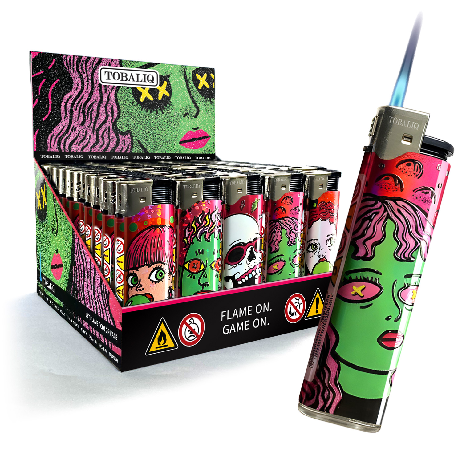 3D Metallic JET-Motiv Feuerzeug  ''COLOR FACE'' VE-50