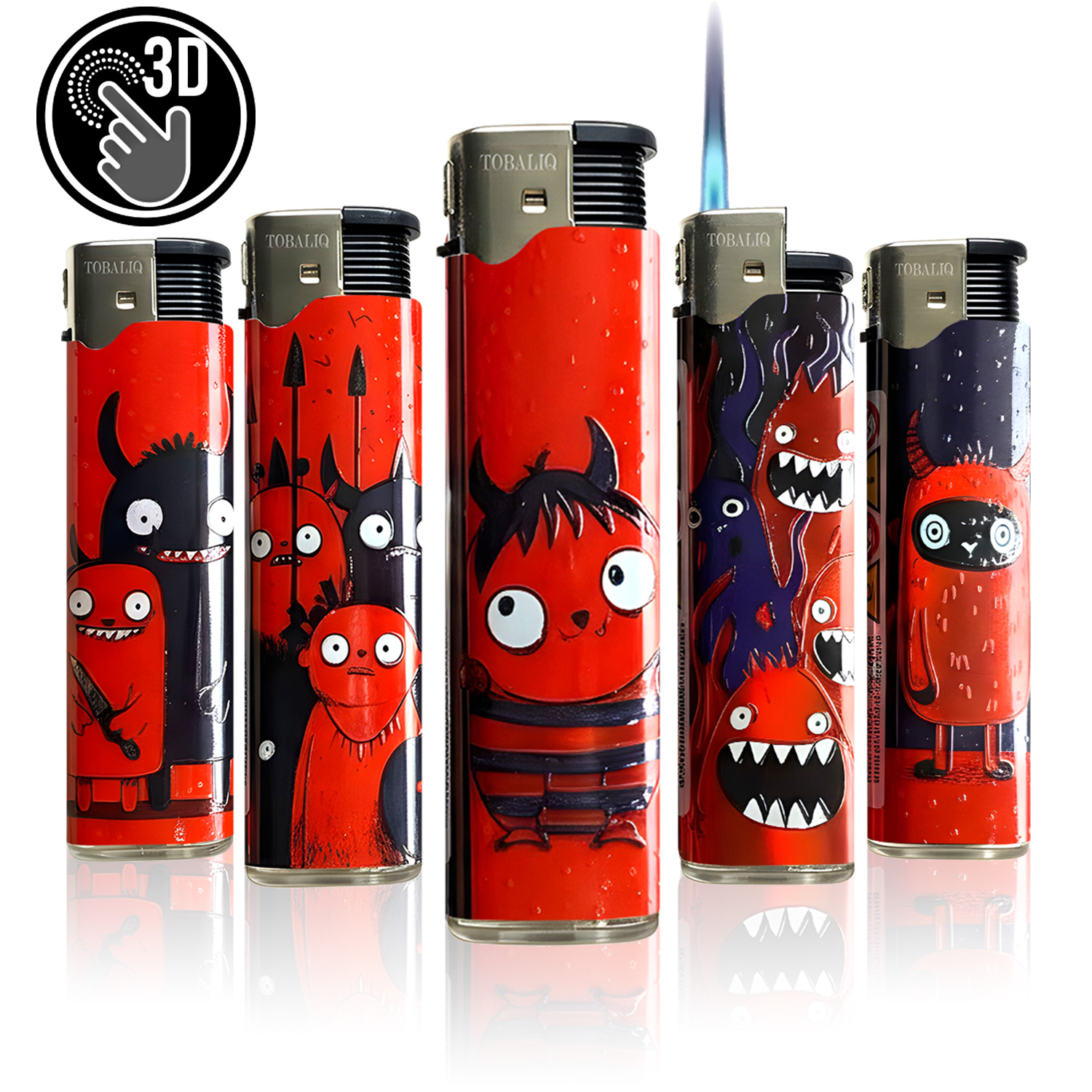 3D Metallic JET-Motivfeuerzeug  ''FIRE GANG'' VE-50