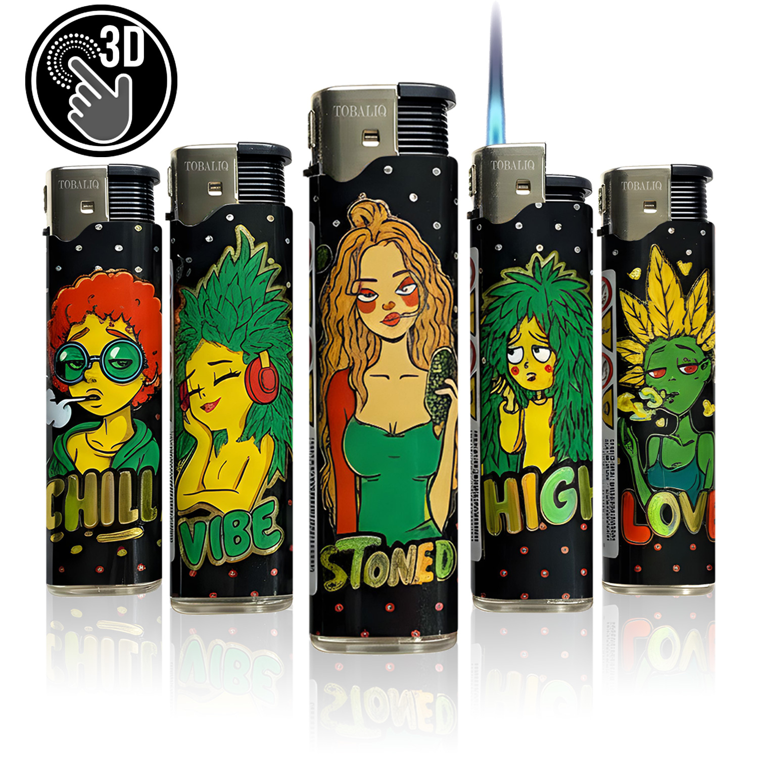 3D metallic JET motif lighter ''GREEN QUEEN'' VE-50 3D metallic JET motif lighter ''GREEN QUEEN'' VE-50