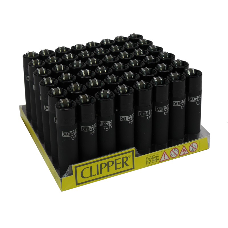 Clipper Classic  Feuerzeug Soft Torch Black 48er Display  
