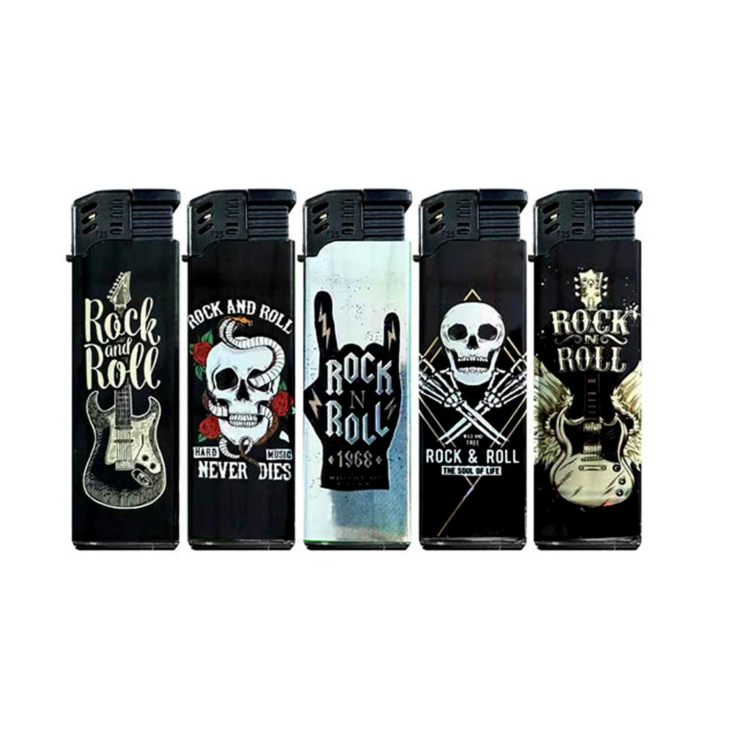 3D-Alu-JET-Motivfeuerzeug ''ROCK N ROLL'' VE-50  3D-Alu-JET-Motivfeuerzeug ''ROCK N ROLL'' VE-50