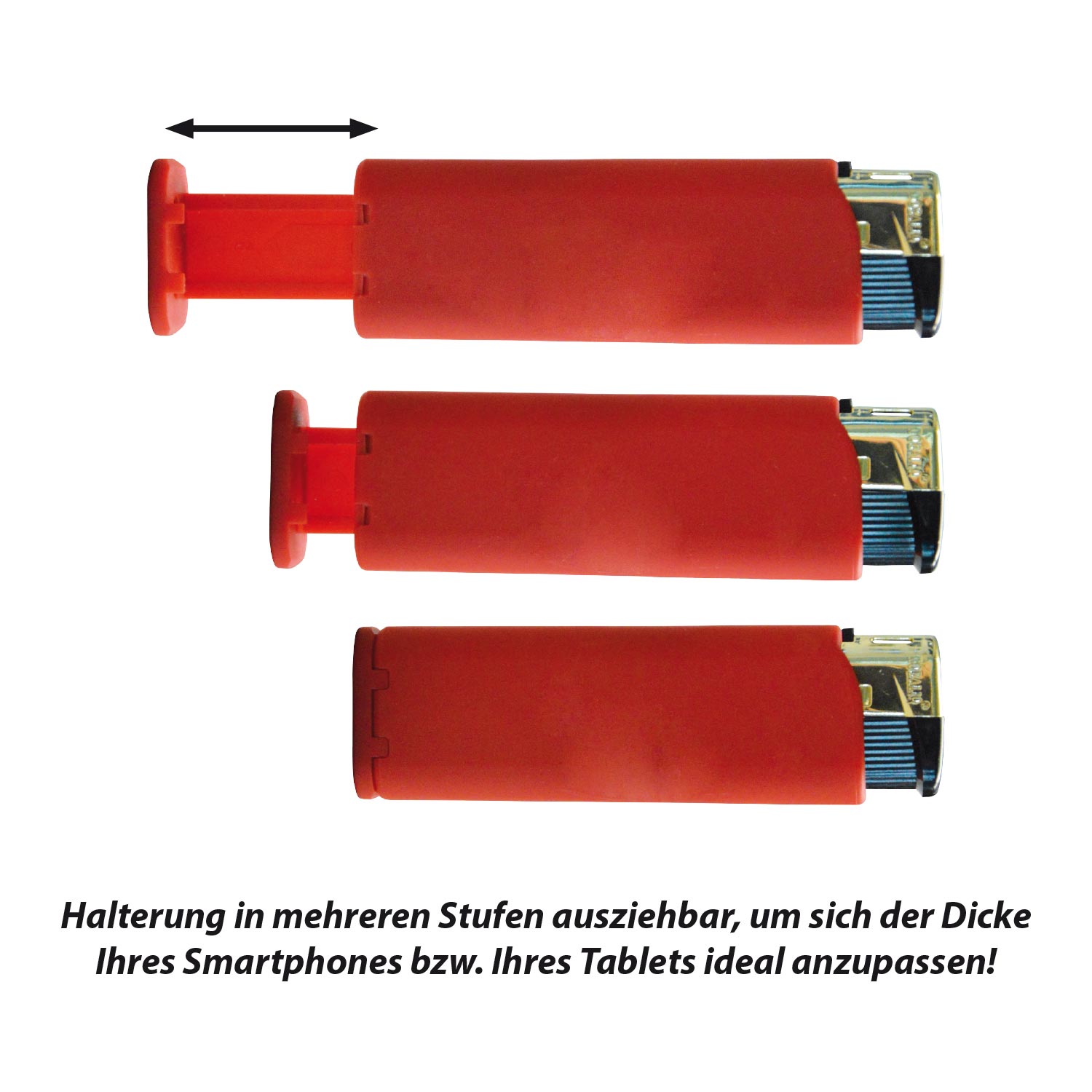 2in1 “Feuerzeuge mit HANDY HALTER” Neon Mix VE-50  2in1 “Feuerzeuge mit HANDY HALTER” Neon Mix VE-50