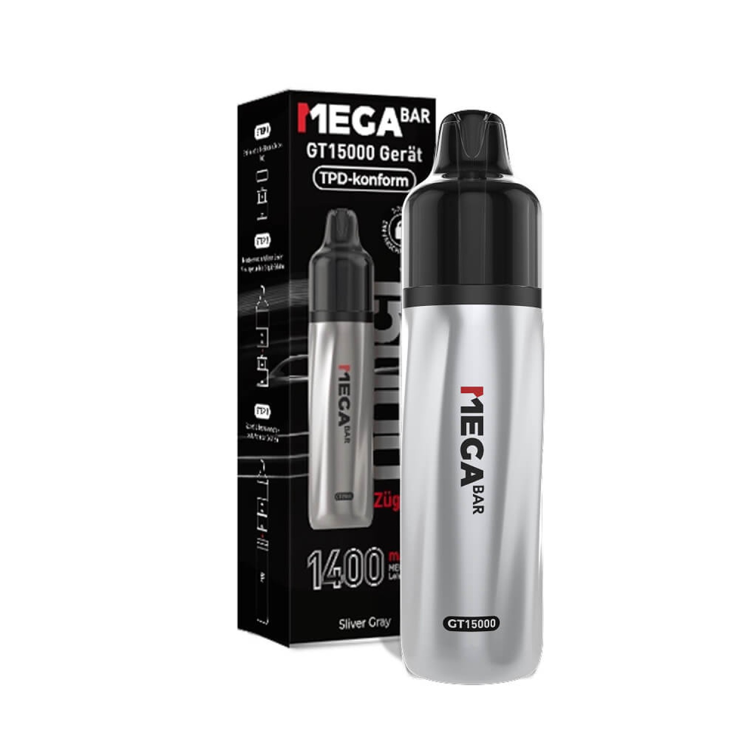 MEGABAR GT15000 Batterie  – Silver Gray