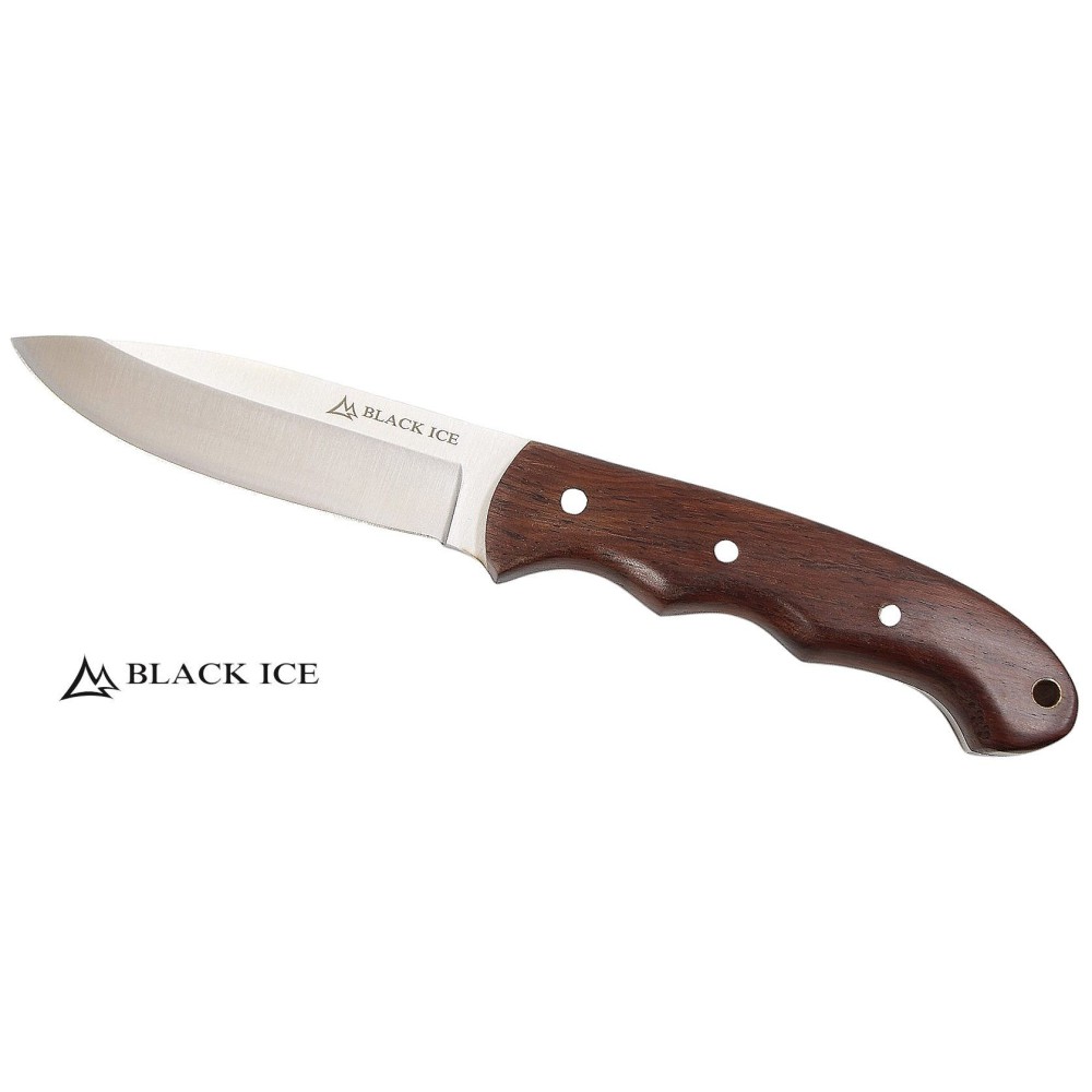 Black Ice Mountain Carver m. Holzgriff und Lederscheide