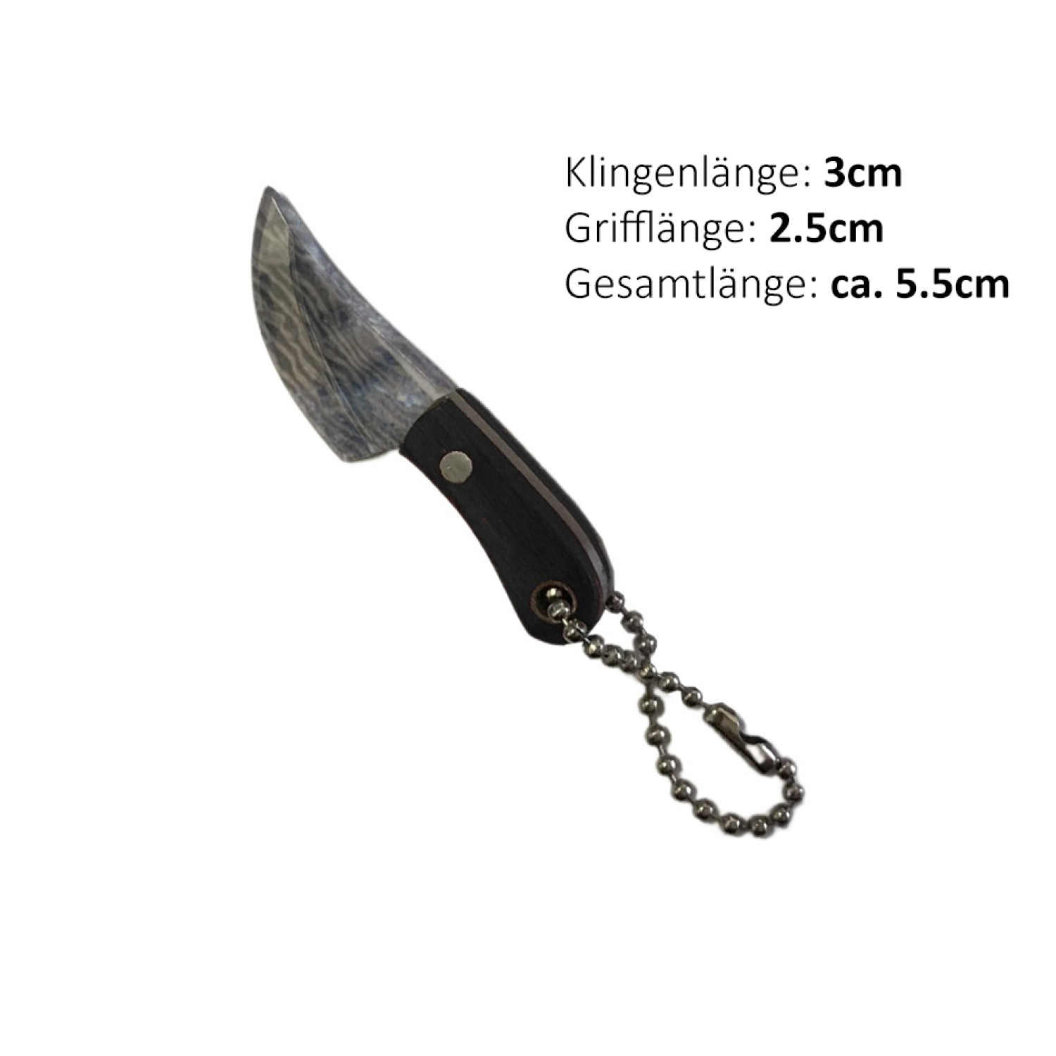 Roxon Schlüsselanhänger Messer "Skinner" | Klingenlänge: 3 cm, Grifflänge: 2,5 cm, Gesamtlänge: ca. 5,5 cm