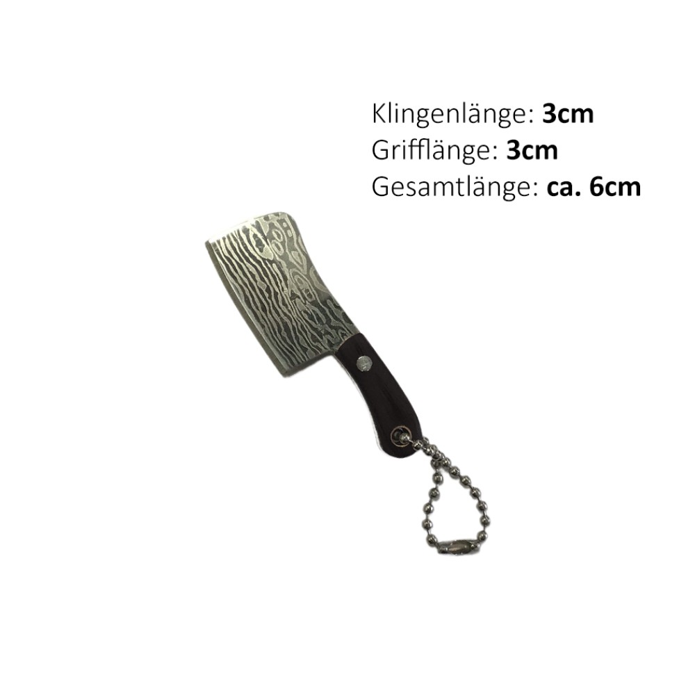 Roxon Schlüsselanhänger Messer  "Butcher" | Klingenlänge: 3 cm, Grifflänge: 3 cm, Gesamtlänge: ca. 6 cm