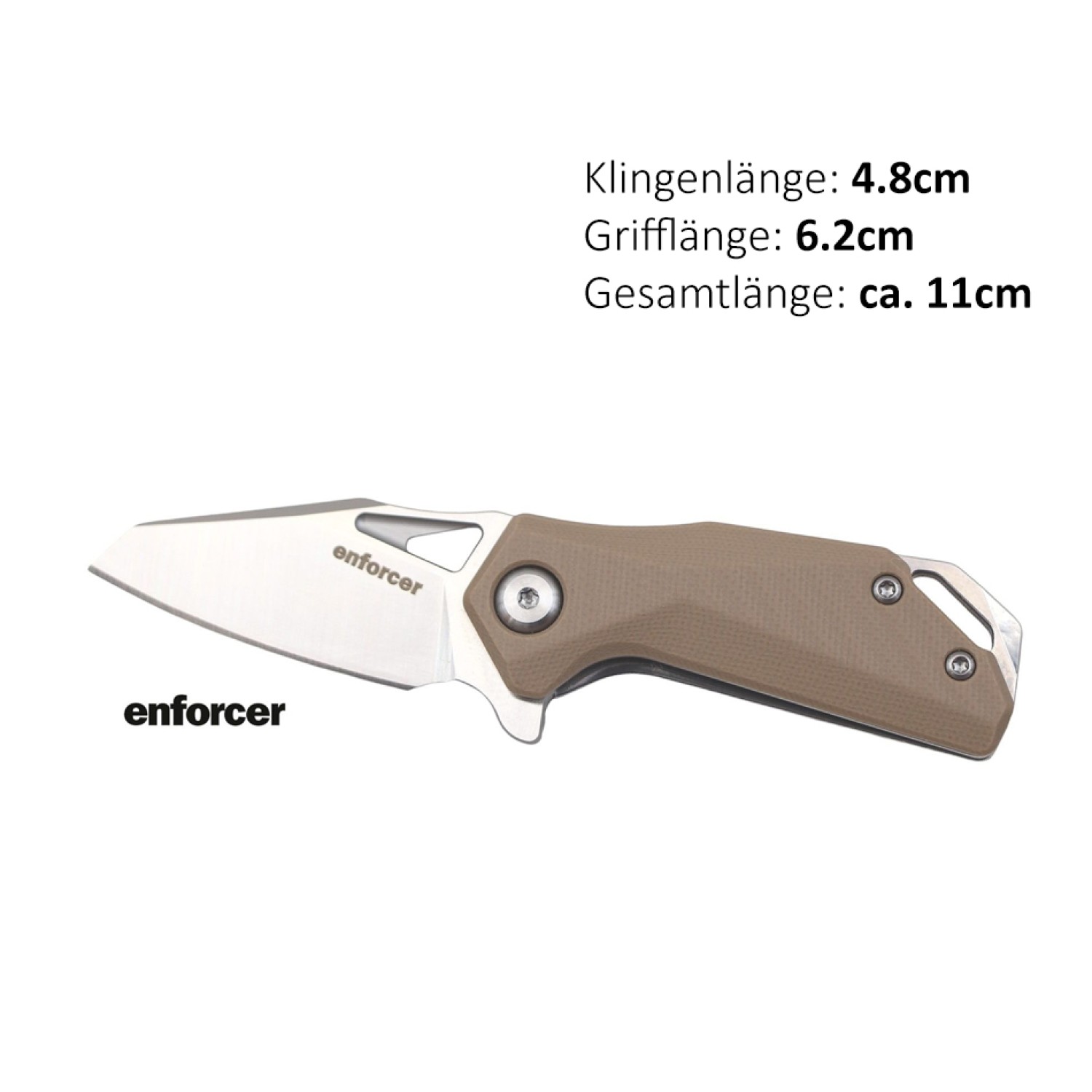 Enforcer - Einhandmesser Mod. Petit | Klingenlänge: 4,8 cm, Grifflänge: 6,2 cm, Gesamtlänge: ca. 11 cm