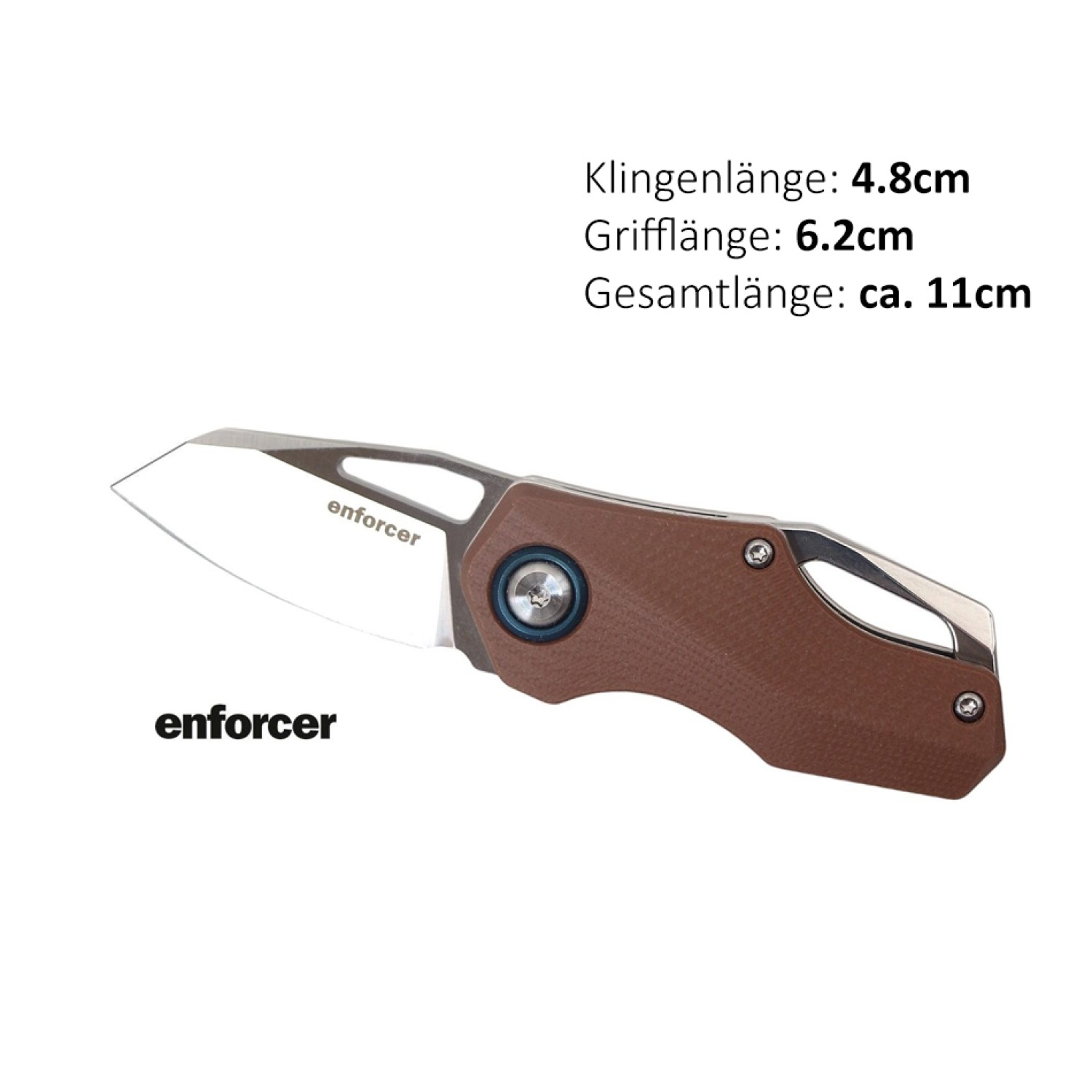 Enforcer - Einhandmesser Mod. Chico | Klingenlänge: 4,8 cm, Grifflänge: 6,2 cm, Gesamtlänge: ca. 11 cm