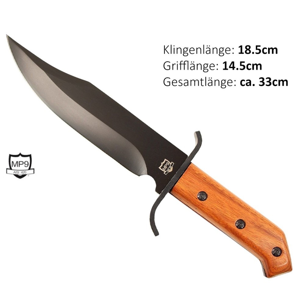 MP9 - Ranger Outdoormesser mit Nylonetui  | Klingenlänge: 18,5 cm, Grifflänge: 14,5 cm, Gesamtlänge: ca. 33 cm