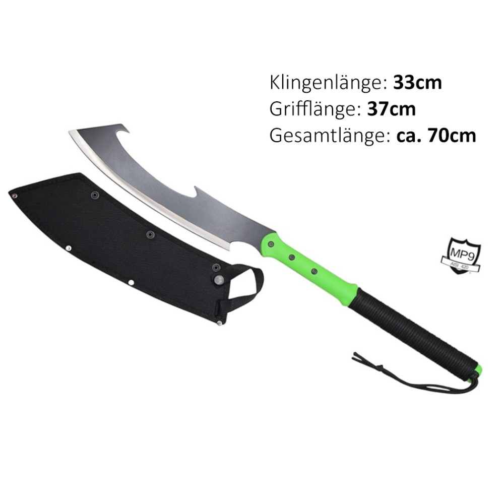 MP9 Zombie Hunting Machete | Klingenlänge: 33 cm, Grifflänge: 37 cm, Gesamtlänge: ca. 70 cm