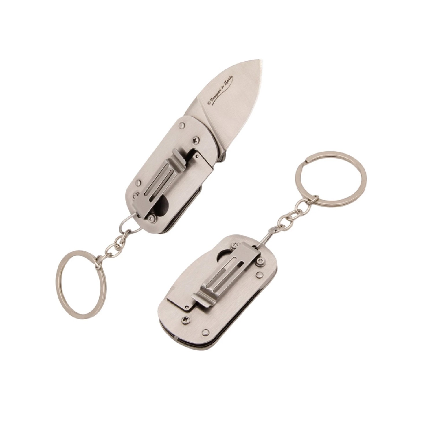 Taschenmesser Silver mit Gürtel griff & Schlüsselanhänger Klingenlänge: 4cm, Grifflänge: 5,5cm Gesamtlänge: ca.9,5 cm 