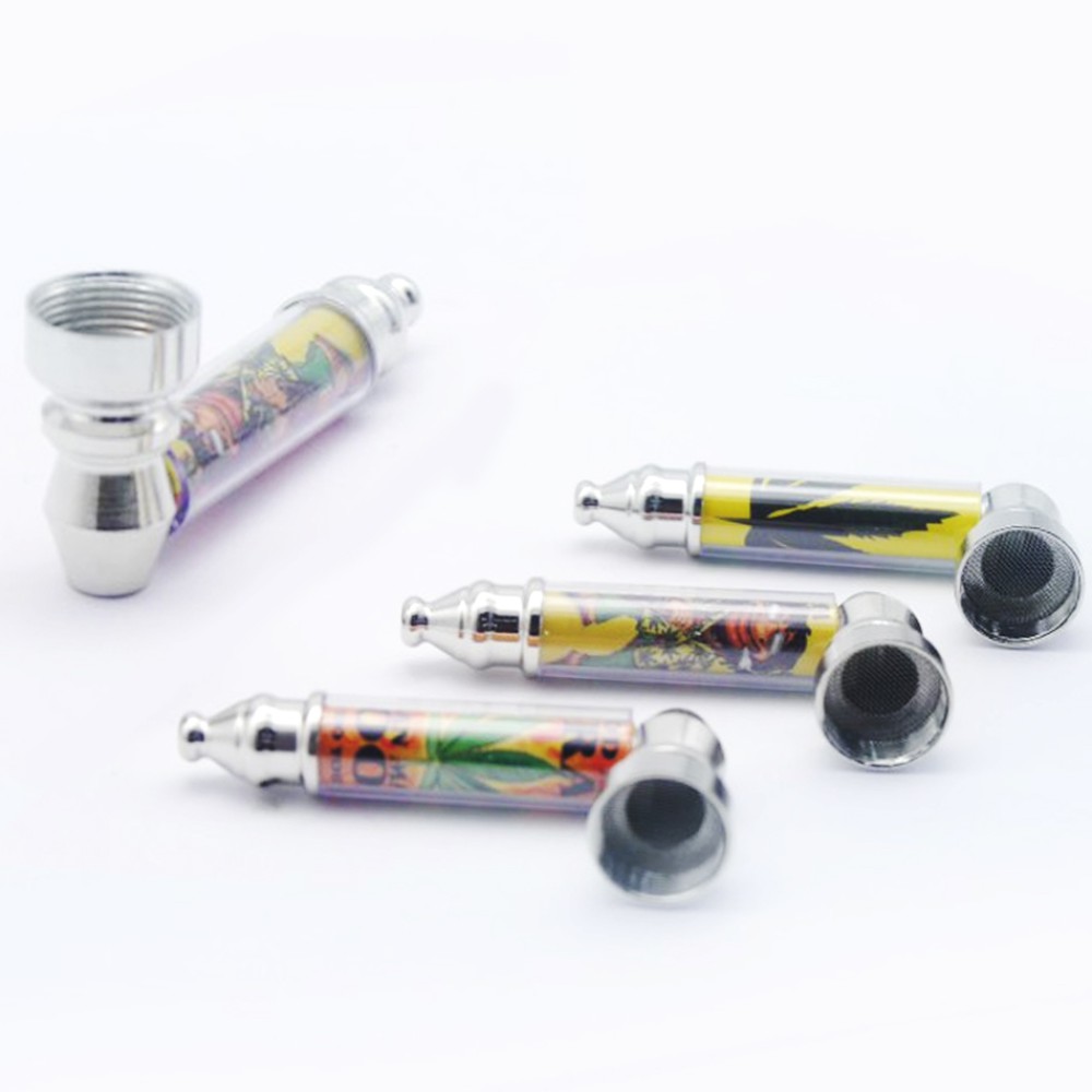 Metallpfeife Rasta Motive+Blatt 8,4cm.VE-24