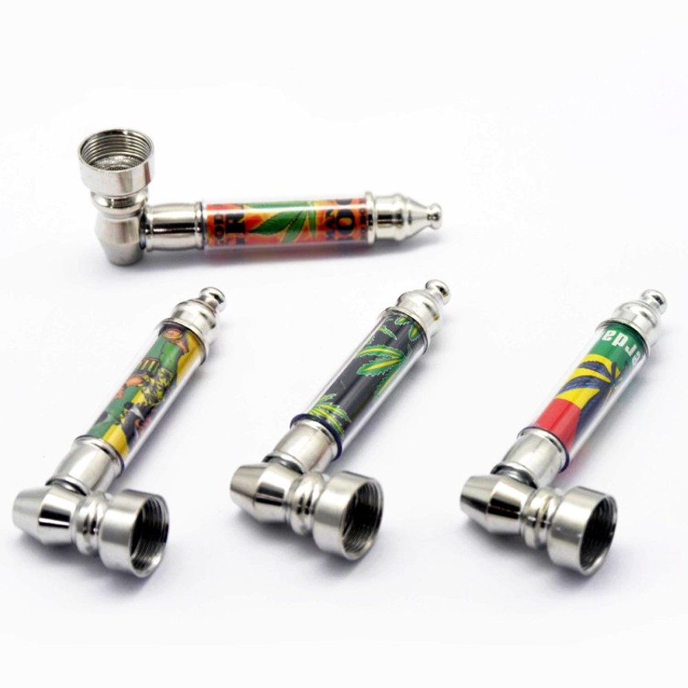 Metallpfeife Rasta Farbe 7,1cm.VE-24