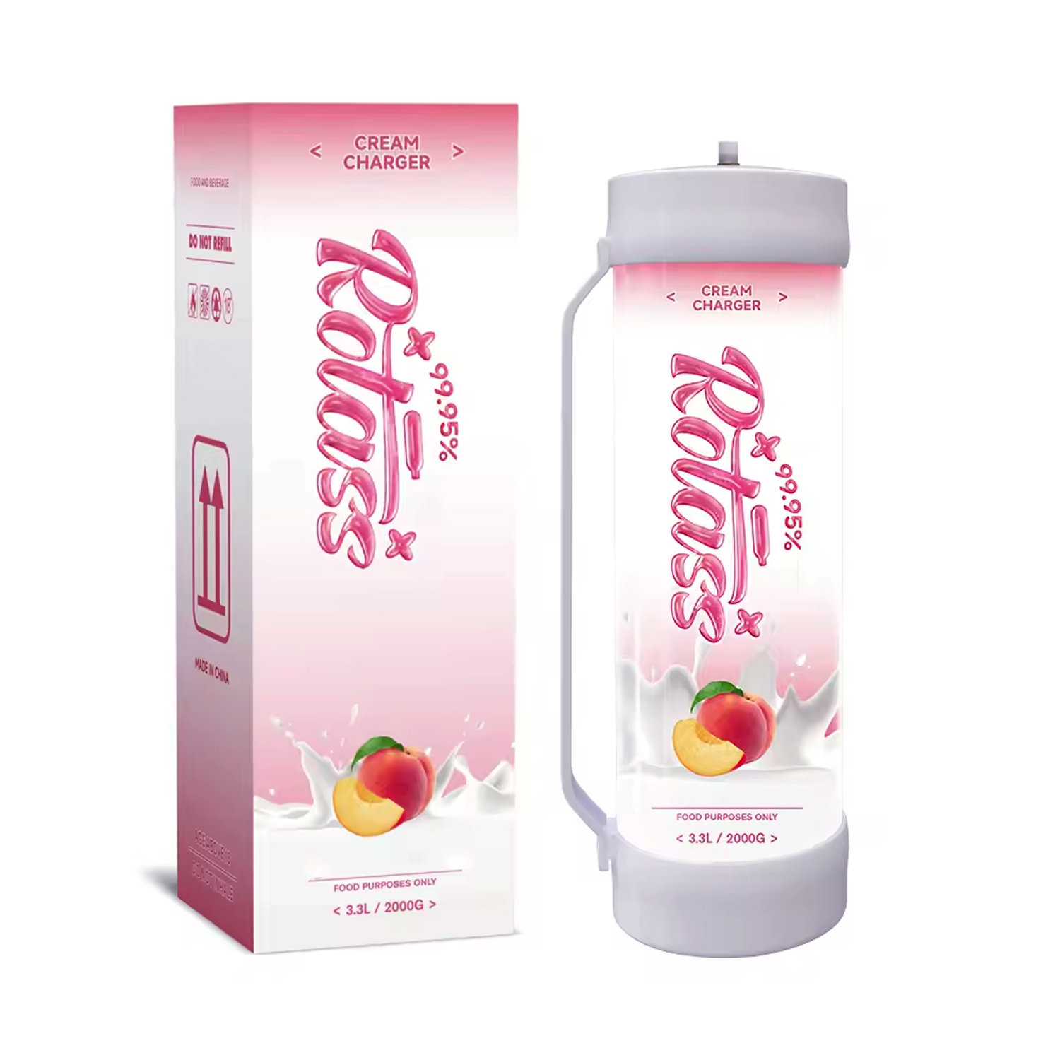 Rotass Peach 3,3L | Zylinder 2000g Sahnekapseln