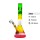 Glasbong mit konische Form, Perkolator und Eis | Rastafarben mit Blätterdekor | Höhe: 40 cm, Ø:50 mm, Schliff: 18,8 mm