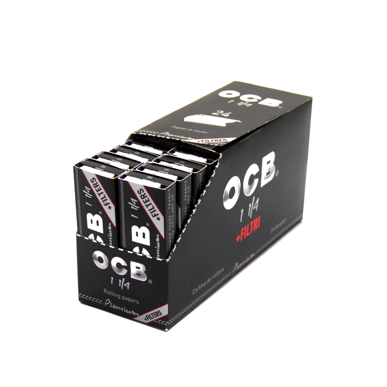 OCB Schw. Premium 1¼ + Tips 24er Box a50 Blatt + Tips