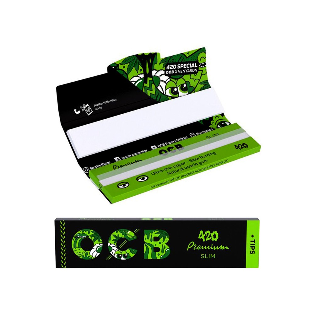 OCB Premium  "420 Special Edition" Long Slim Papier + Filter Tip