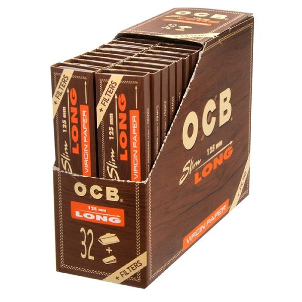 OCB Unbleached Slim+Tips 32er Box a 32 Blatt /Tips
