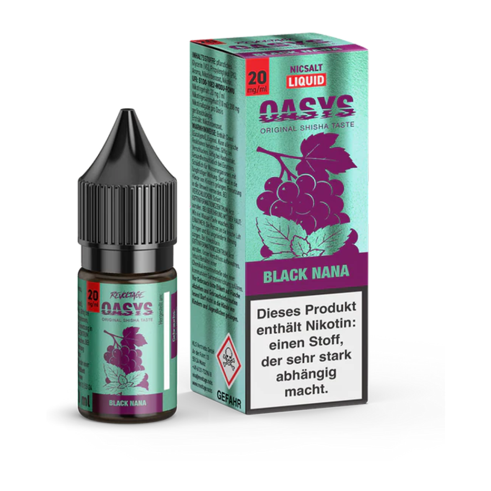 Revoltage Oasys | Black Nana – 20 mg Nikotinsalz-Liquid – 10 ml Revoltage Oasys | Black Nana – 20 mg Nikotinsalz-Liquid – 10 ml