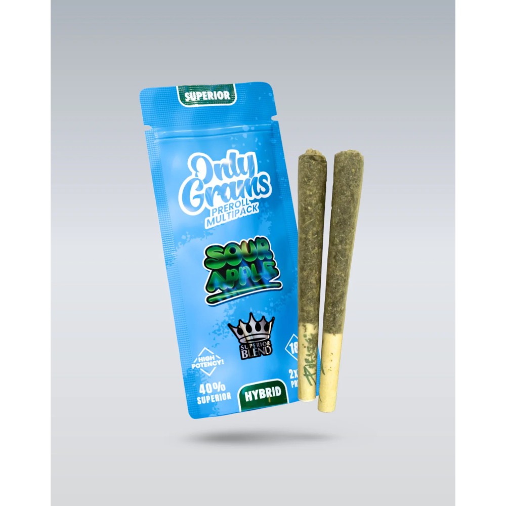 Superior Pre-Rolls Hybrid 40% - Sour Apple | 2x 1.5g