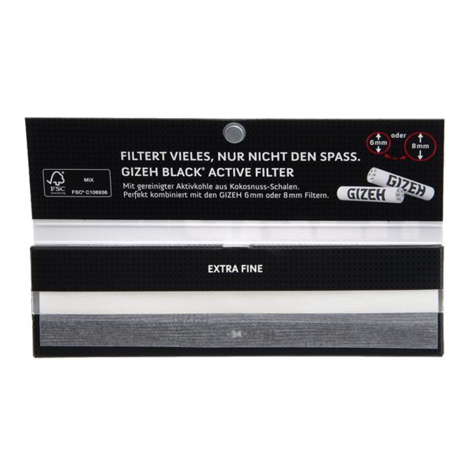 GIZEH Black Extra Fine King Size XL | 50 Heftchen mit je 34 Blatt