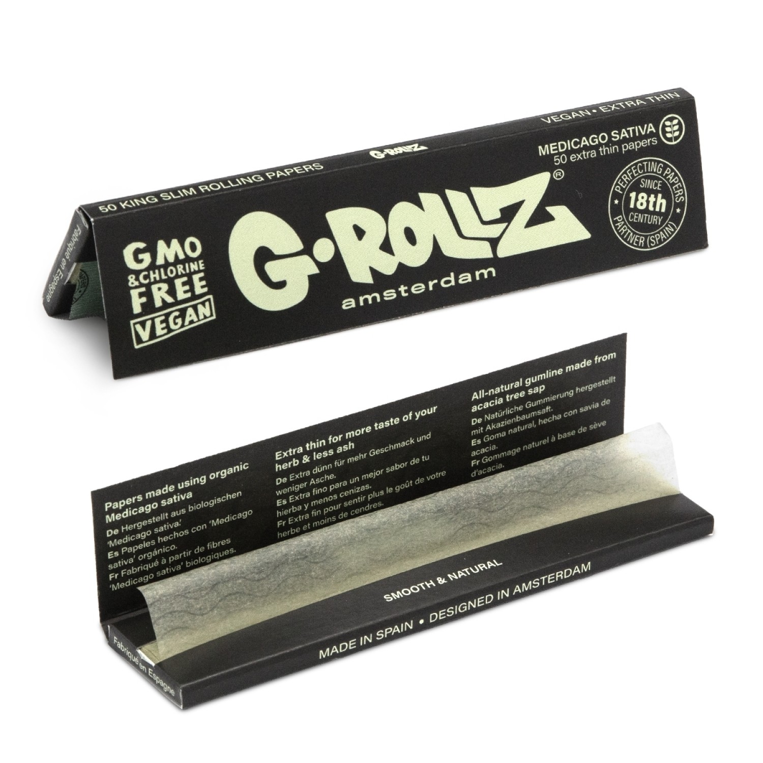 G-Rollz | Medicago Sativa Extra Thin - 50 KS Slim Papers (50 Booklets Display)