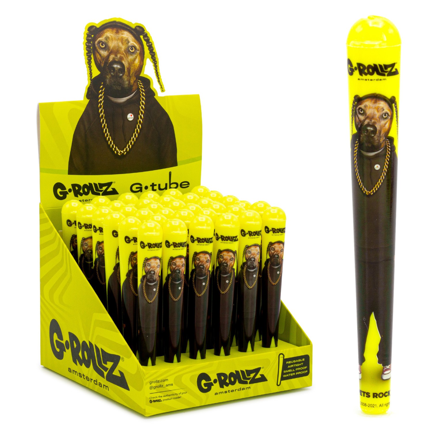  G-Tube | Amsterdam " Rap " Gelb Cone Holders 36er Display 
